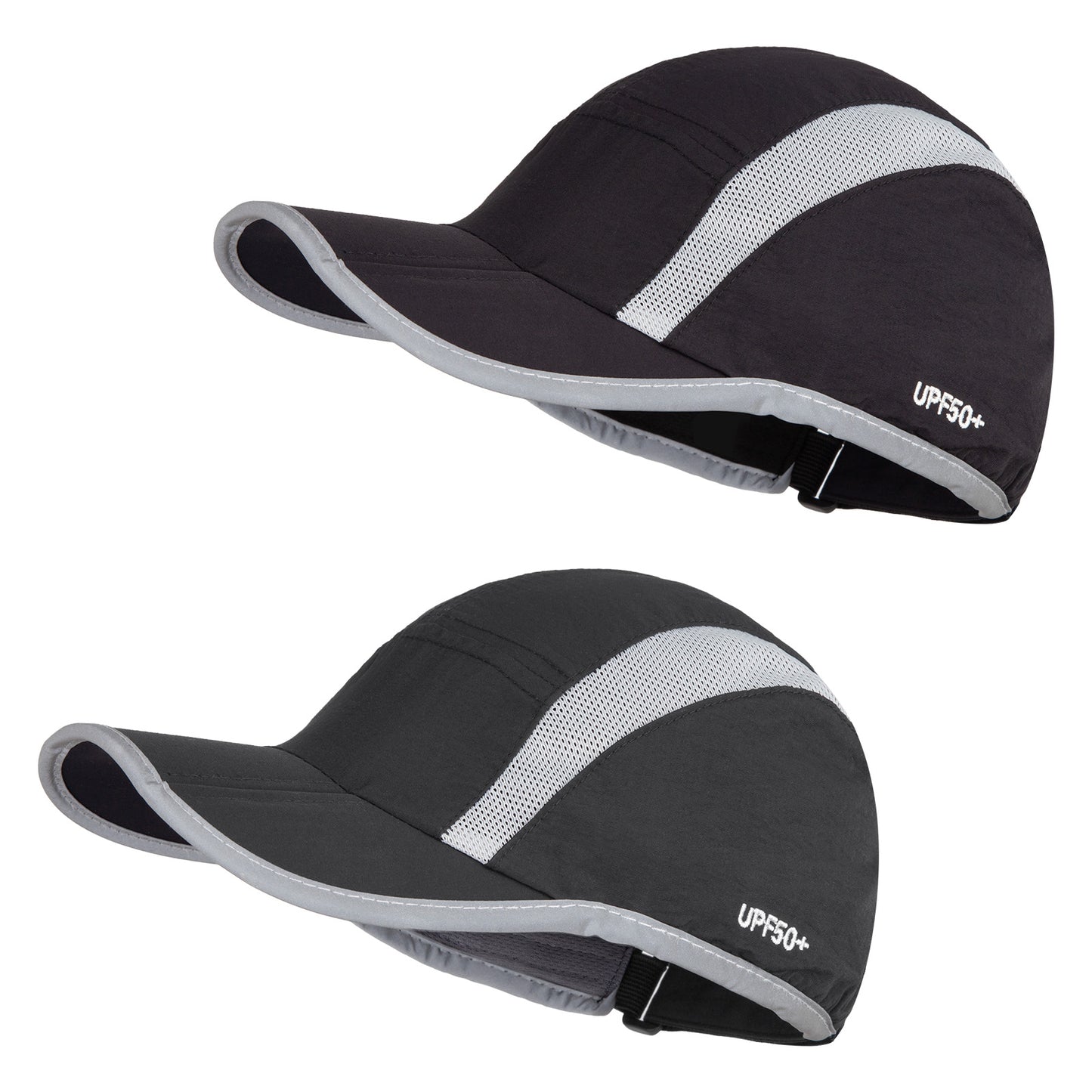 2 pack Foldable Sports Hat with UPF 50+ Sun Protection Baseball Cap for Men Women Running Cap Quick Dry Portable Hat