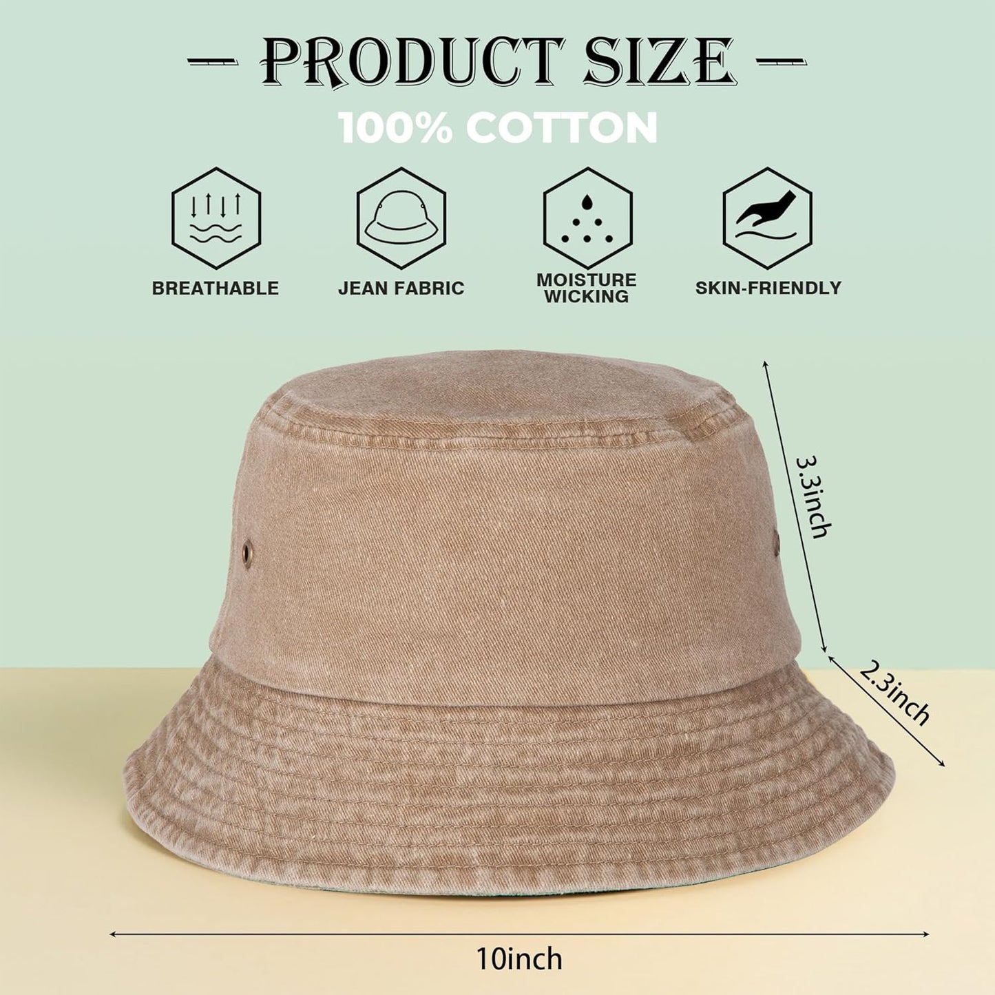 3Pcs Washed Cotton Bucket Hats for Women and Men,Fishing Hat Pack Summer Travel Beach Sun Hat Outdoor.